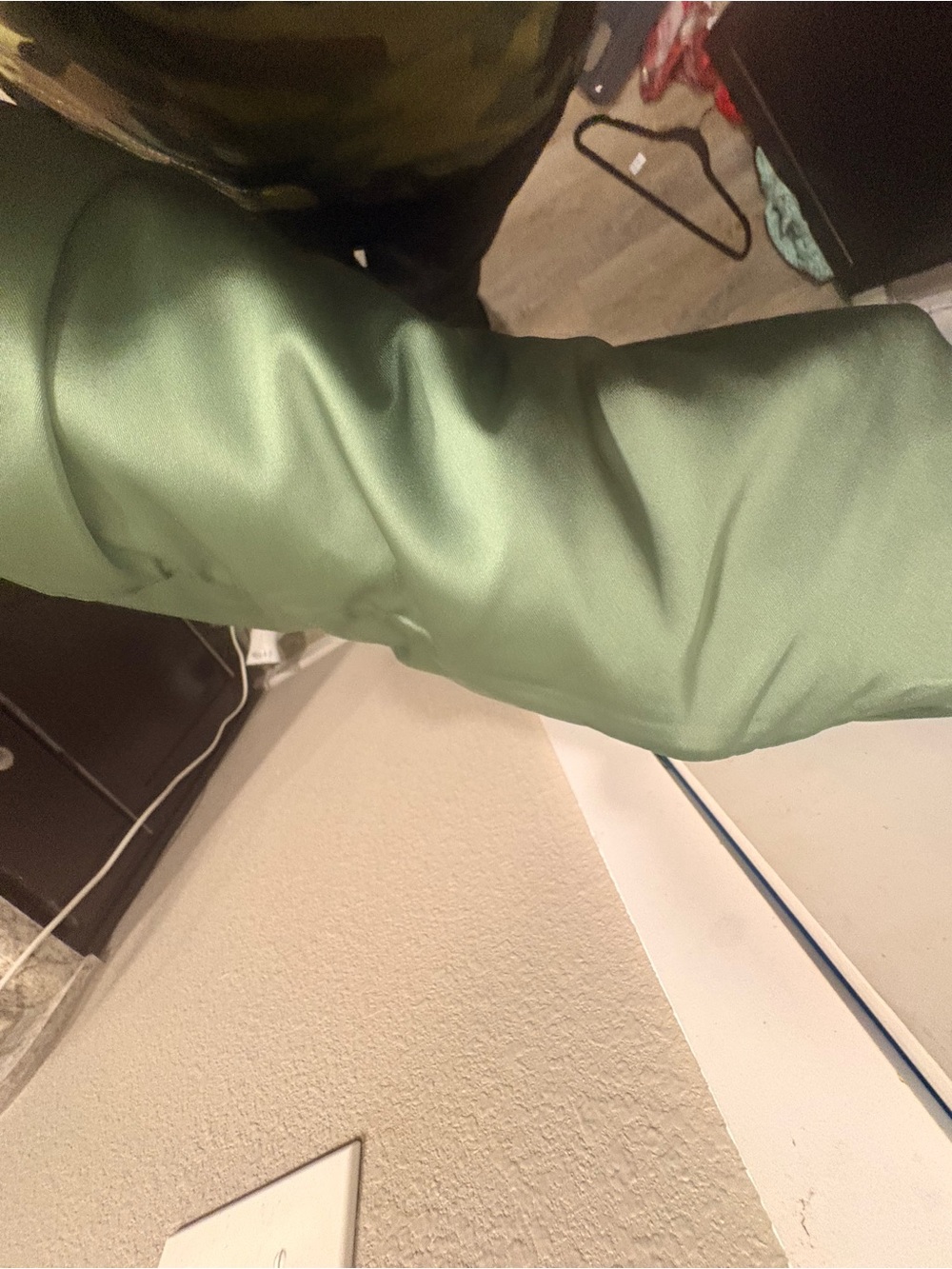 Abercrombie & Fitch Olive Satin Midi Slip Dress - Picture 6 of 6